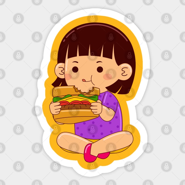 girl kids eating sandwich Sticker by MEDZ